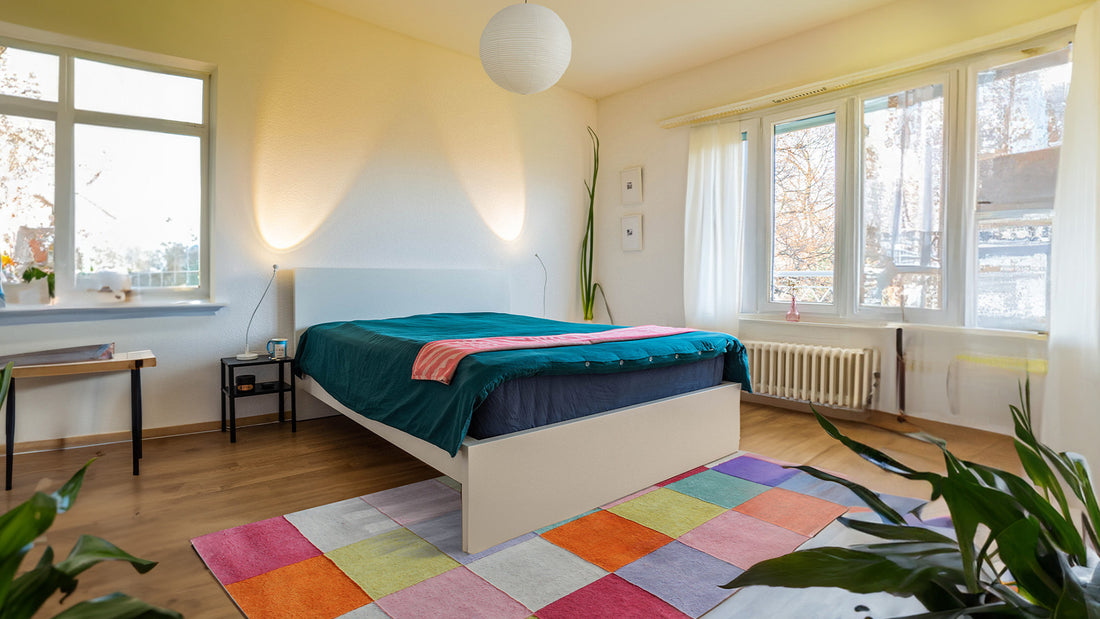 best rug size for queen bed