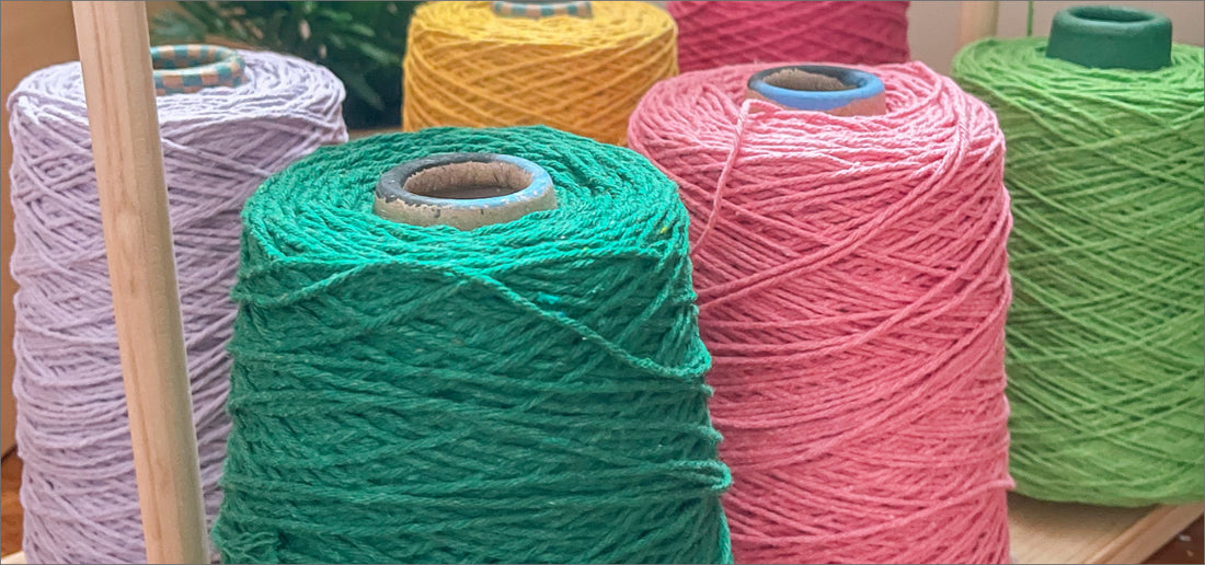 cones of cotton yarn what kind of yarn should I tuft with jubi