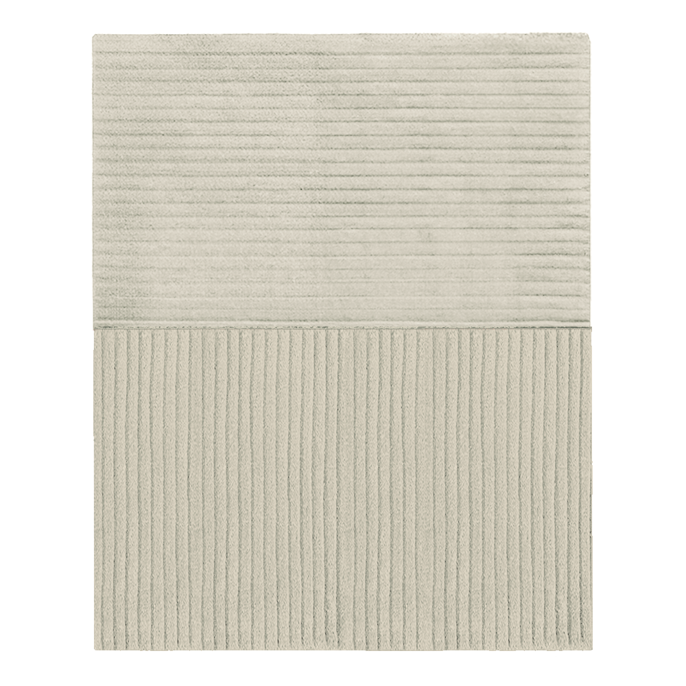 Cream tone-on-tone striped wool rug, neutral modern rug for bright interiors