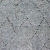 Pale blue diamond quilted rug with a faded finish, a soft modern wool rug for bedrooms or home offices