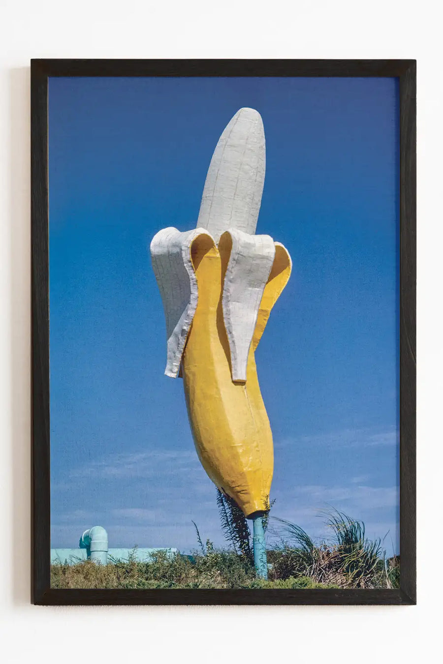Vintage Banana Waterslide Art Print by John Margolies featuring a giant roadside banana structure