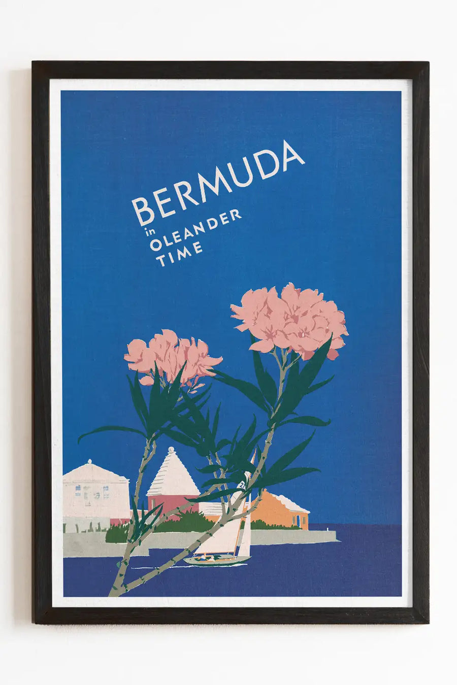Retro Bermuda travel poster, perfect for beach house and travel decor