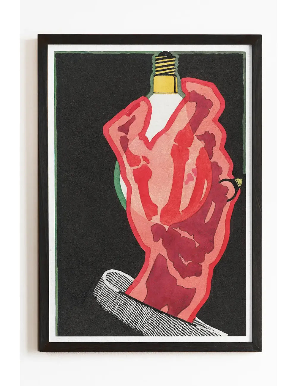 black and red graphic wall art poster