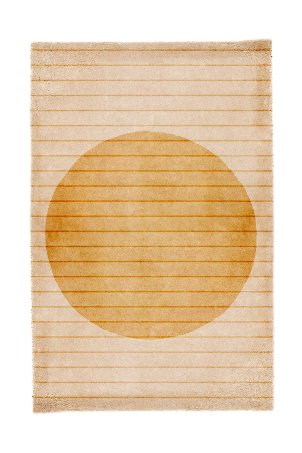 Golden Geometry Hand Tufted Wool Rug by Jubi, with a centered golden circle design