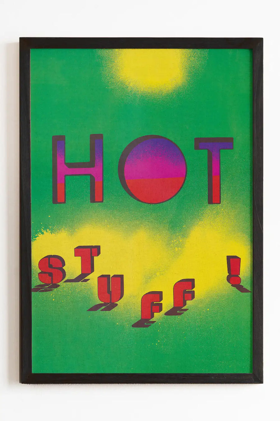 Hot Stuff! 80s graphic art print with bold typography and neon colors