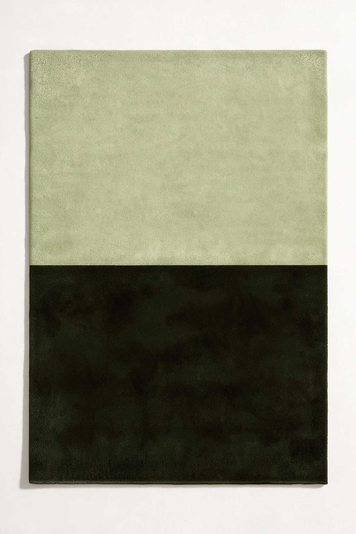 8x10 green rug in two tone design of olive and forest tufted wool for modern earthy interiors