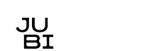 Black text 'JUBI' on a white background