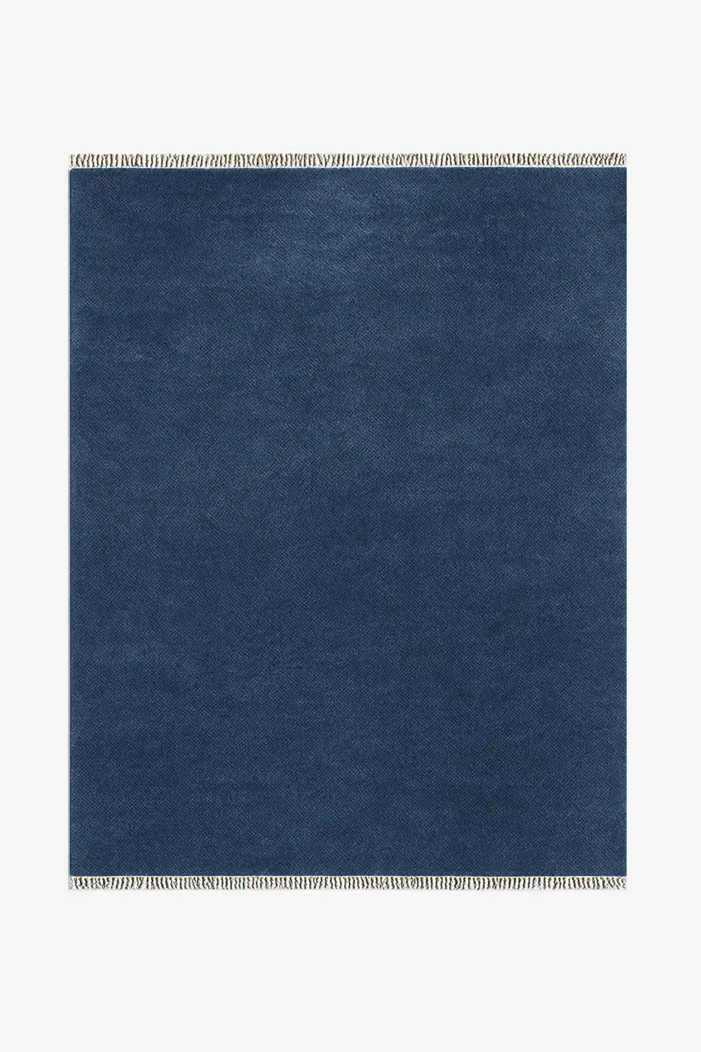 dark blue hand-knotted modern wool area rug in 8x10 on a white background