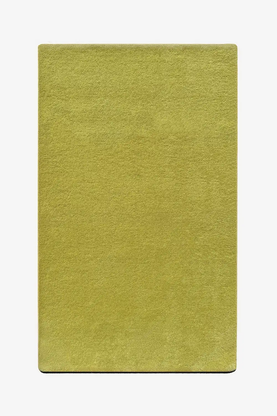large lime green 9x12 wool rug on a white background