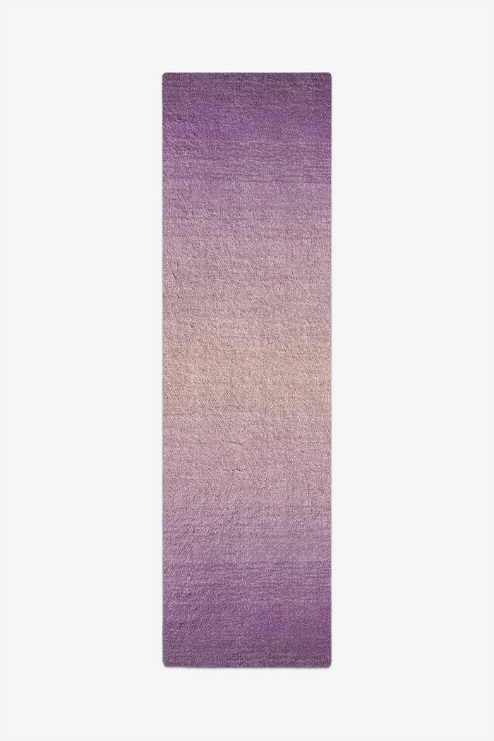 Purple gradient runner rug on a white background