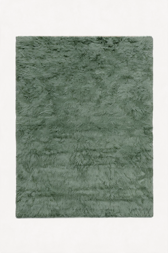 Sage Hand-Knotted Shag Wool Rug