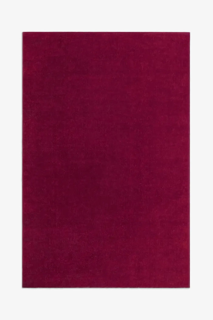 6x8 deep burgundy pink hand tufted wool rug for colorful, boho, and moody interiors