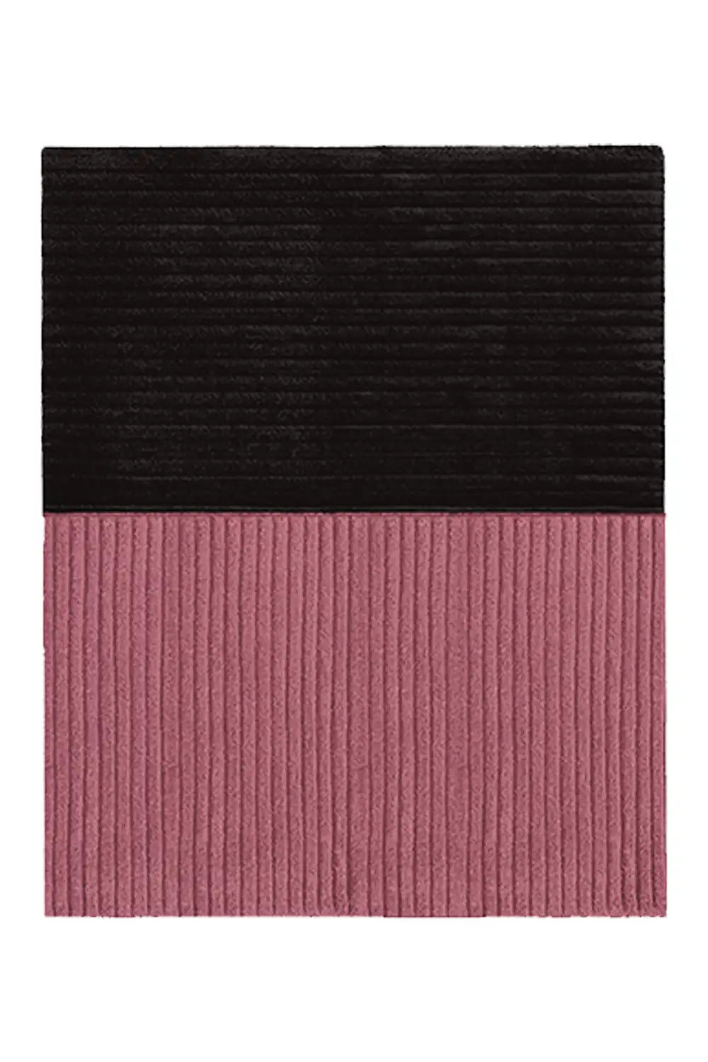 Black and dusty pink wool rug, modern textured rug for minimalist homes