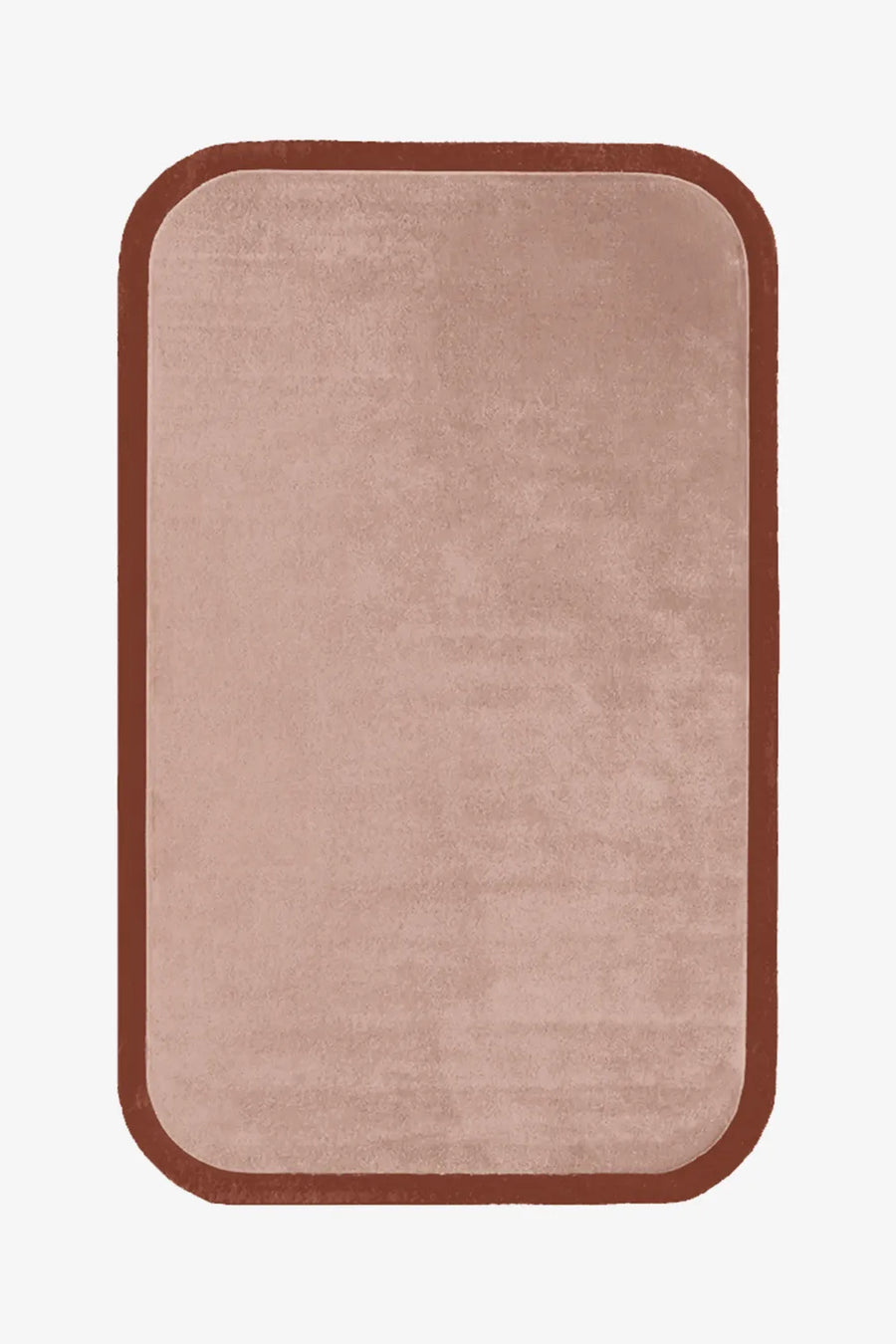 8x10 modern wool area rug with brown border and neutral beige center