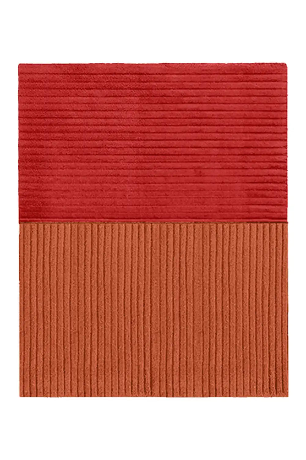 bright orange wool rug, colorful earthy area rug for boho living rooms