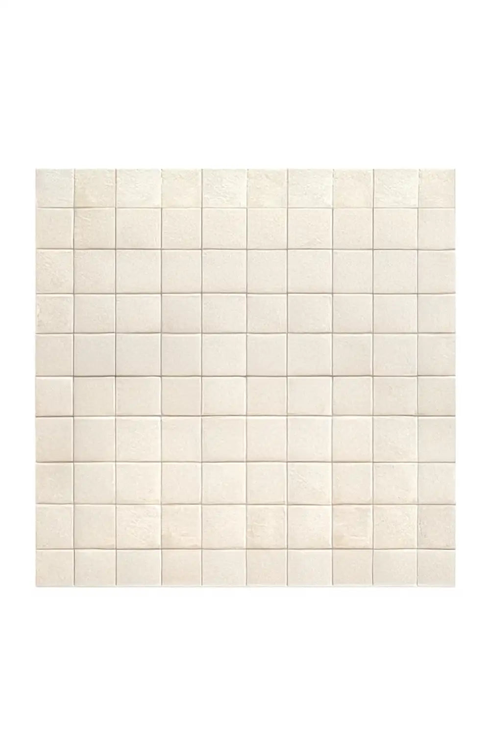 Neutral cream and beige checkered hand-tufted wool rug, perfect for living rooms