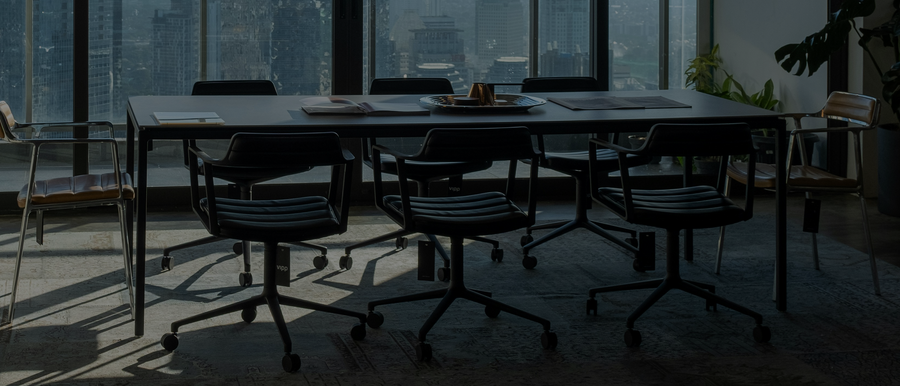 modern office with wool rug