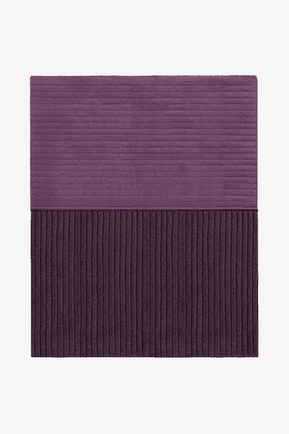 Deep violet and plum striped wool rug, bold modern rug for creative interiors