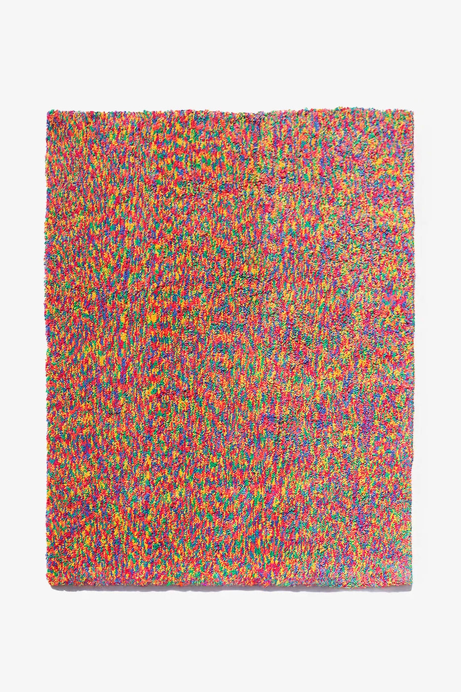 Multicolor recycled wool tufted rug with speckled texture, ideal for funky rugs, modern wool rugs, or sustainable area rugs for living rooms