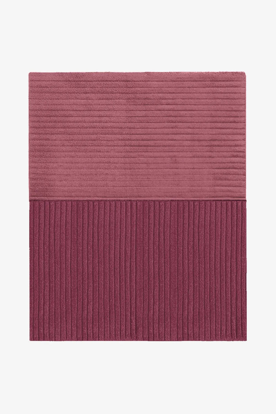 Mauve and pink striped wool rug, modern textured rug for living rooms