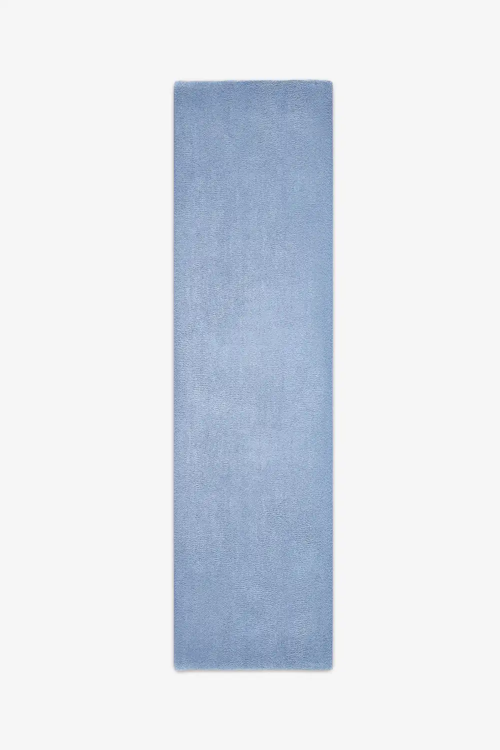 long light blue wool runner rug styled for 14 foot modern hallways or entryway rugs
