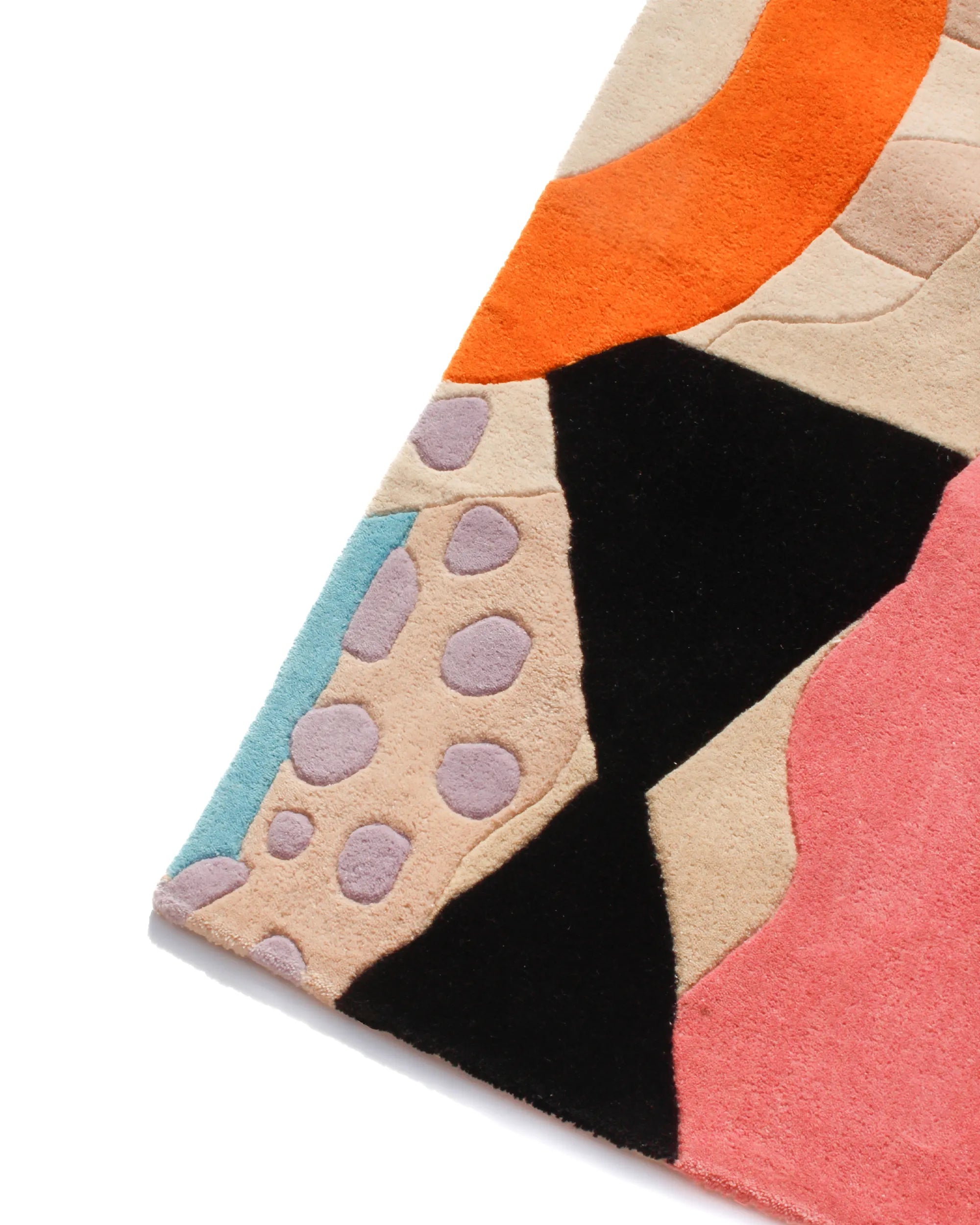 Unique funky rug with bold tropical-inspired patterns
