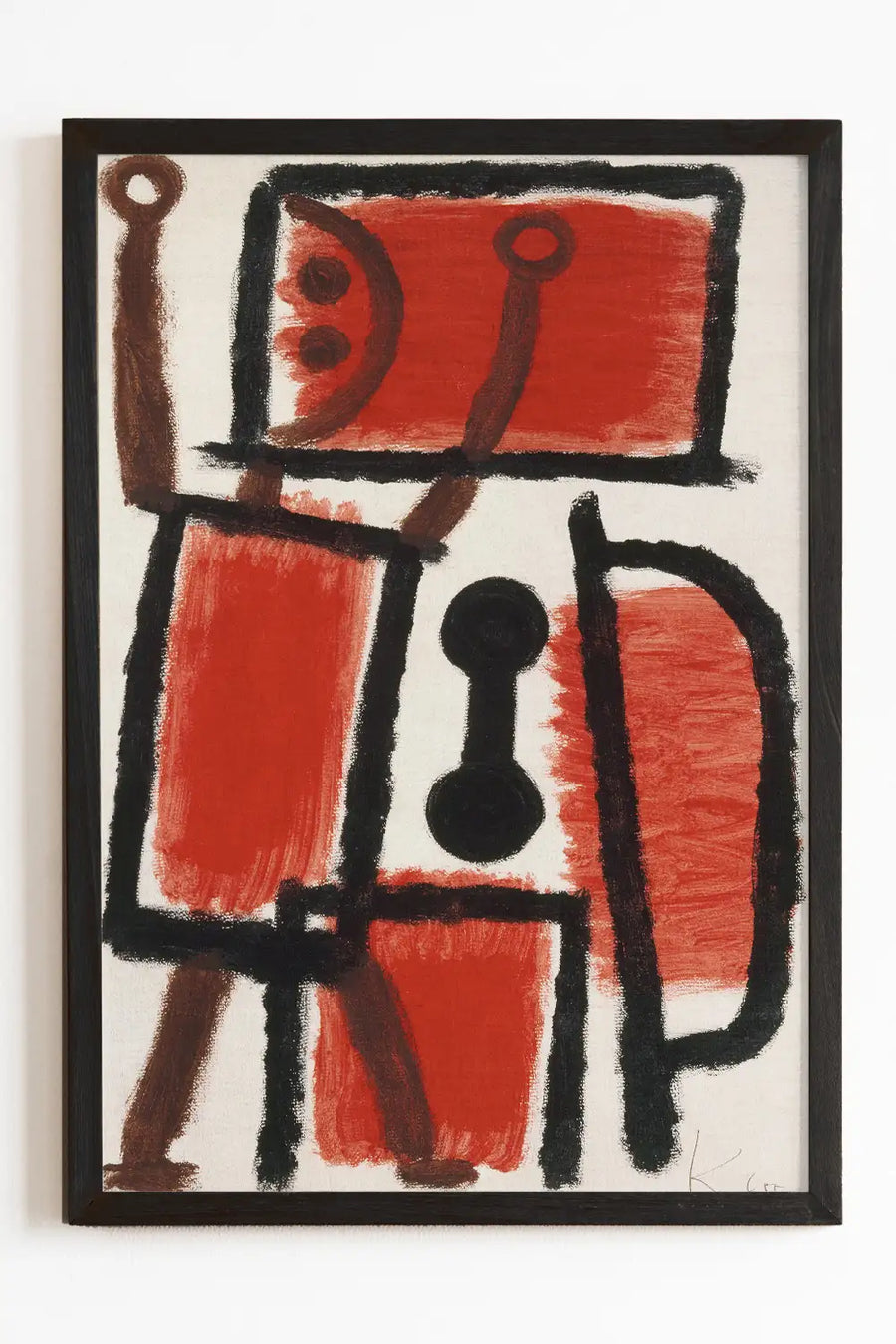 Locksmith by Paul Klee abstract modern art print in red and black