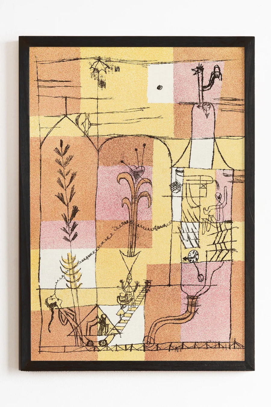 Paul Klee abstract geometric art print with warm pastel hues