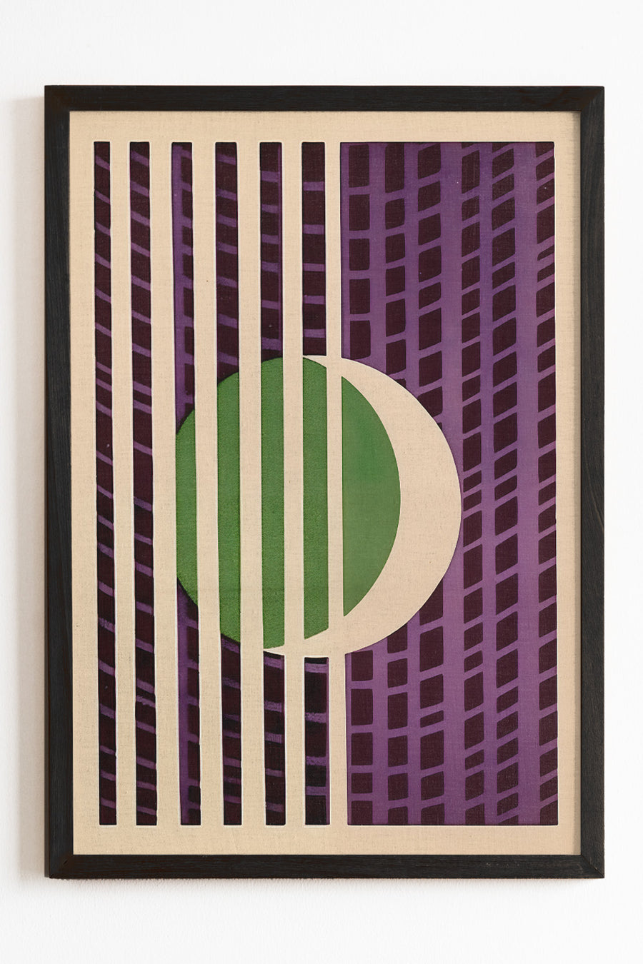 Urban Eclipse geometric art print in purple and green with modern abstract design