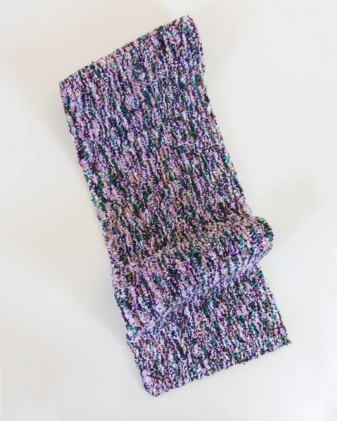 Recycled Cotton Purple and Green Tufted Runner Rug
