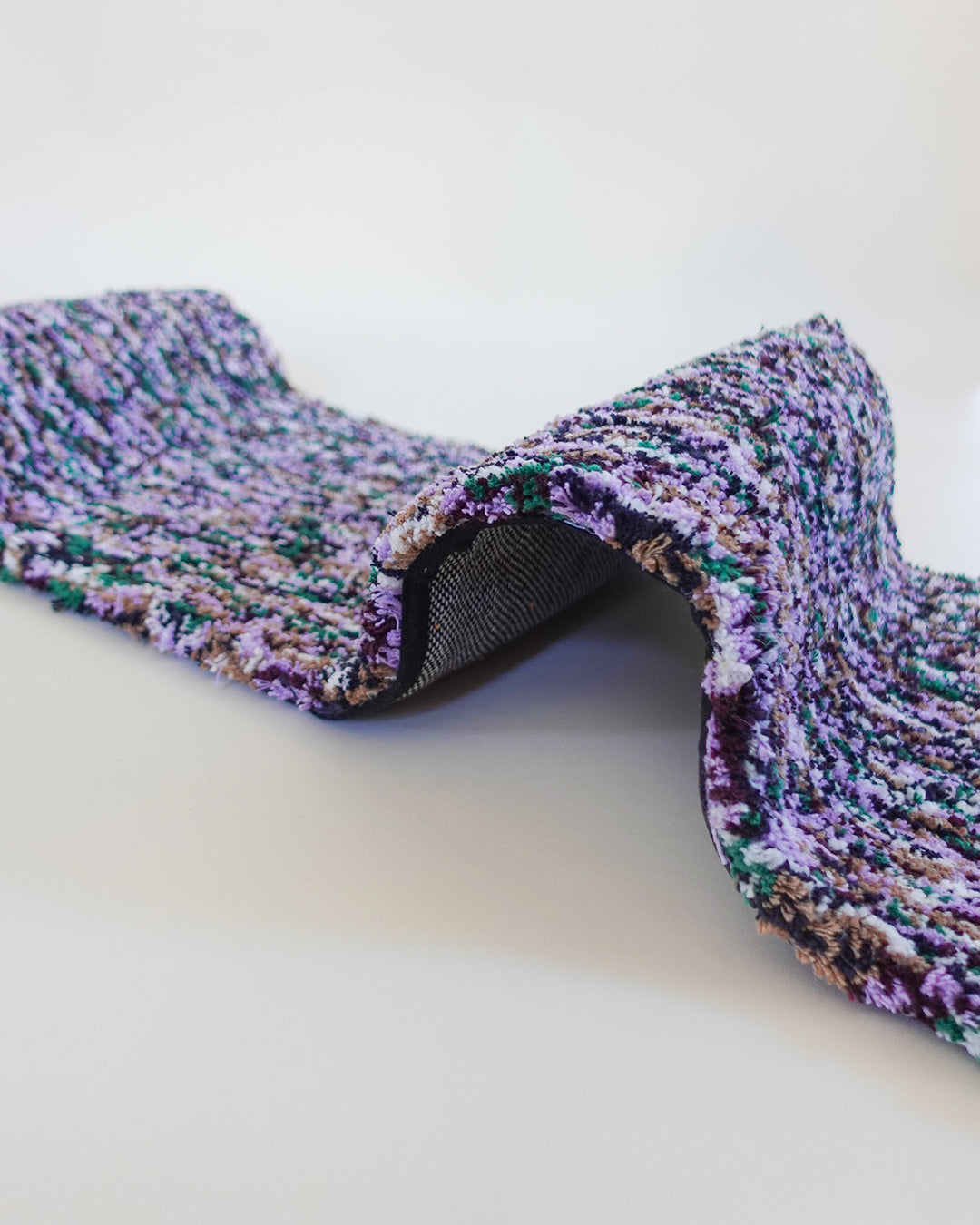 Recycled Cotton Purple and Green Tufted Runner Rug