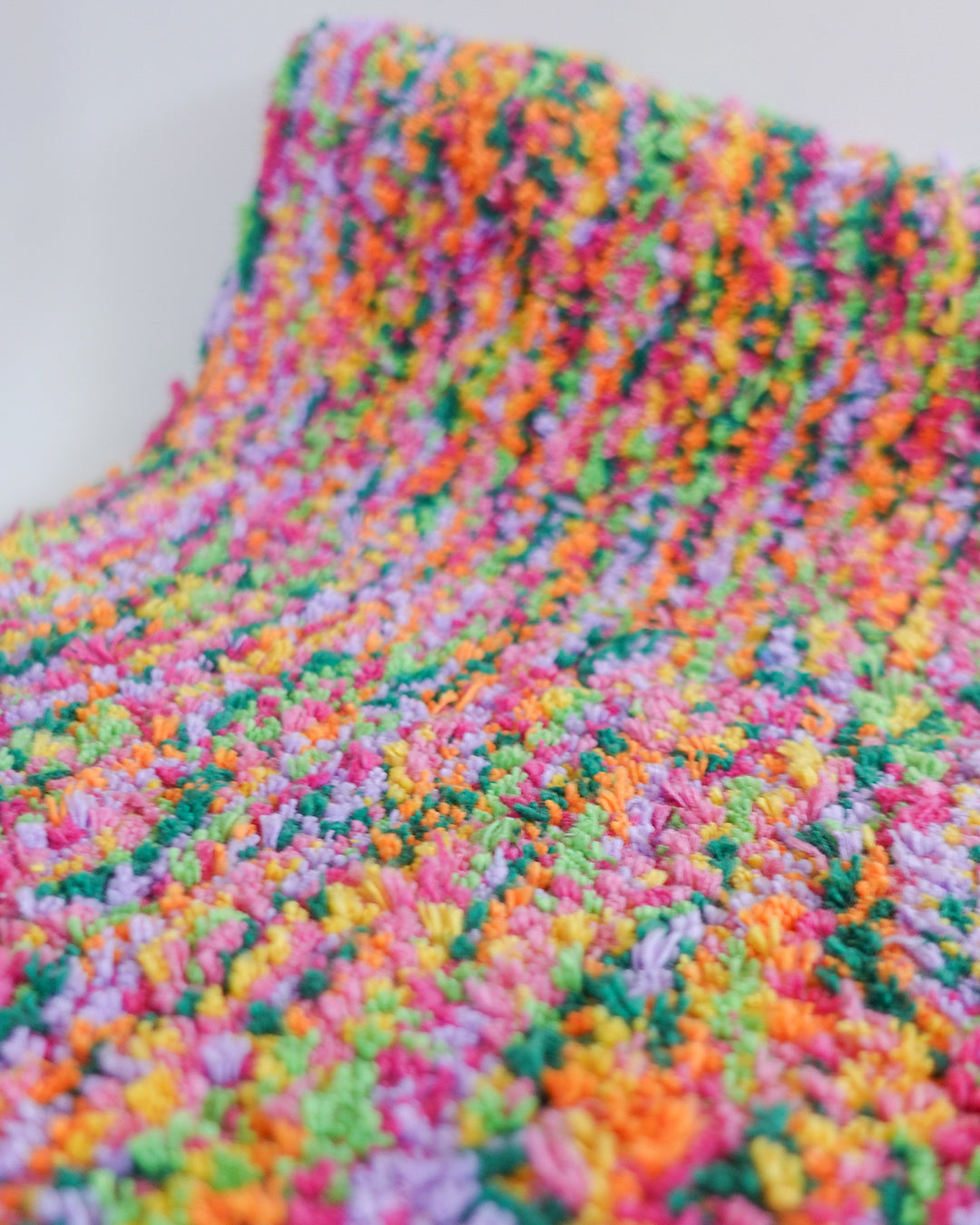 One of a Kind Tropical Rainbow Recycled Cotton Tufted Rug