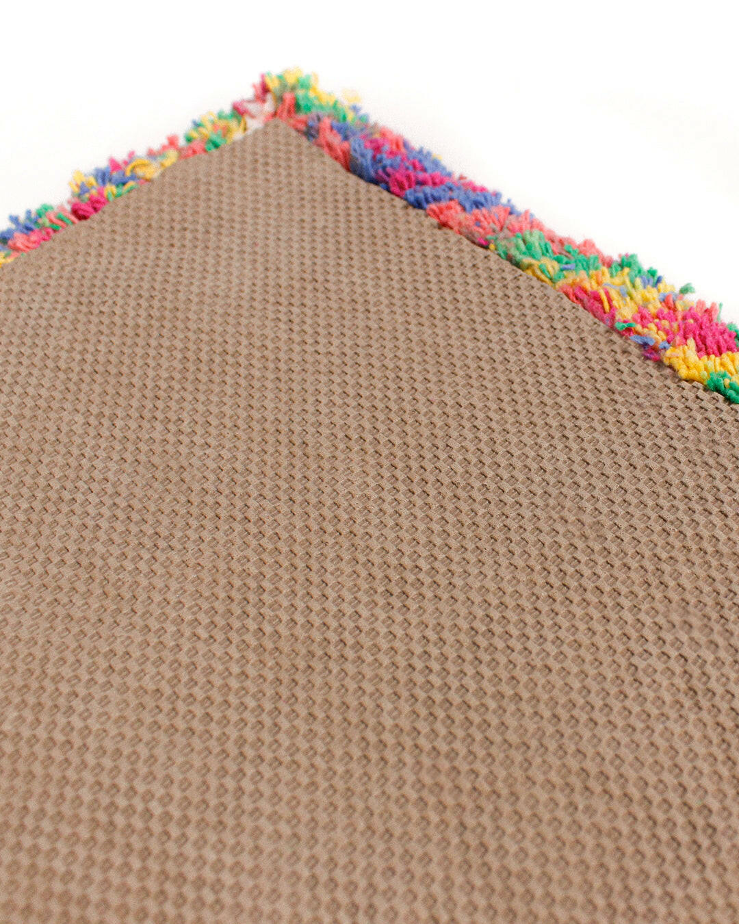 Eclectic colorful rug. Jubi original design hand made in Brooklyn, NY using 100% recycled cotton