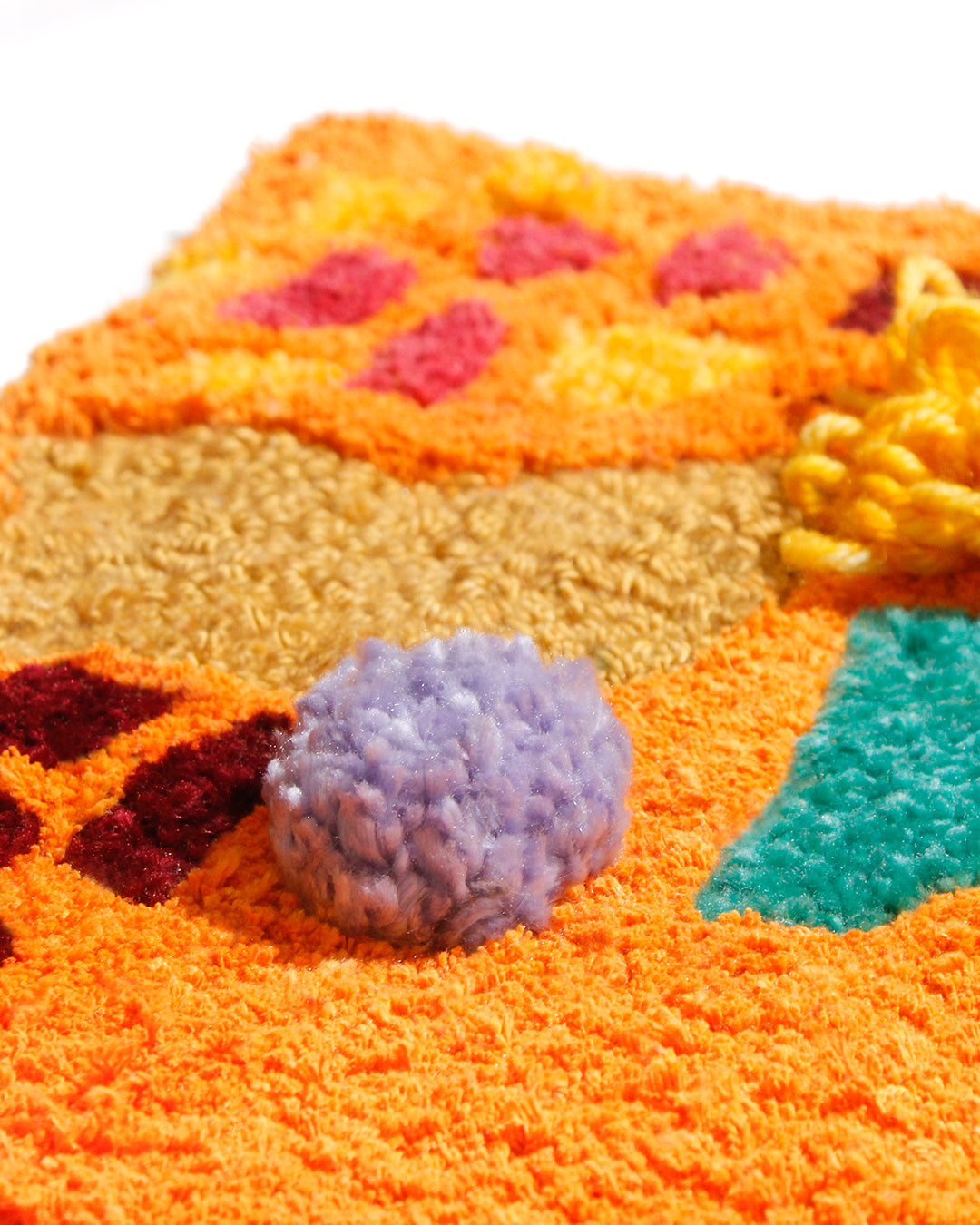 One of a Kind Orange Textile Wall Art