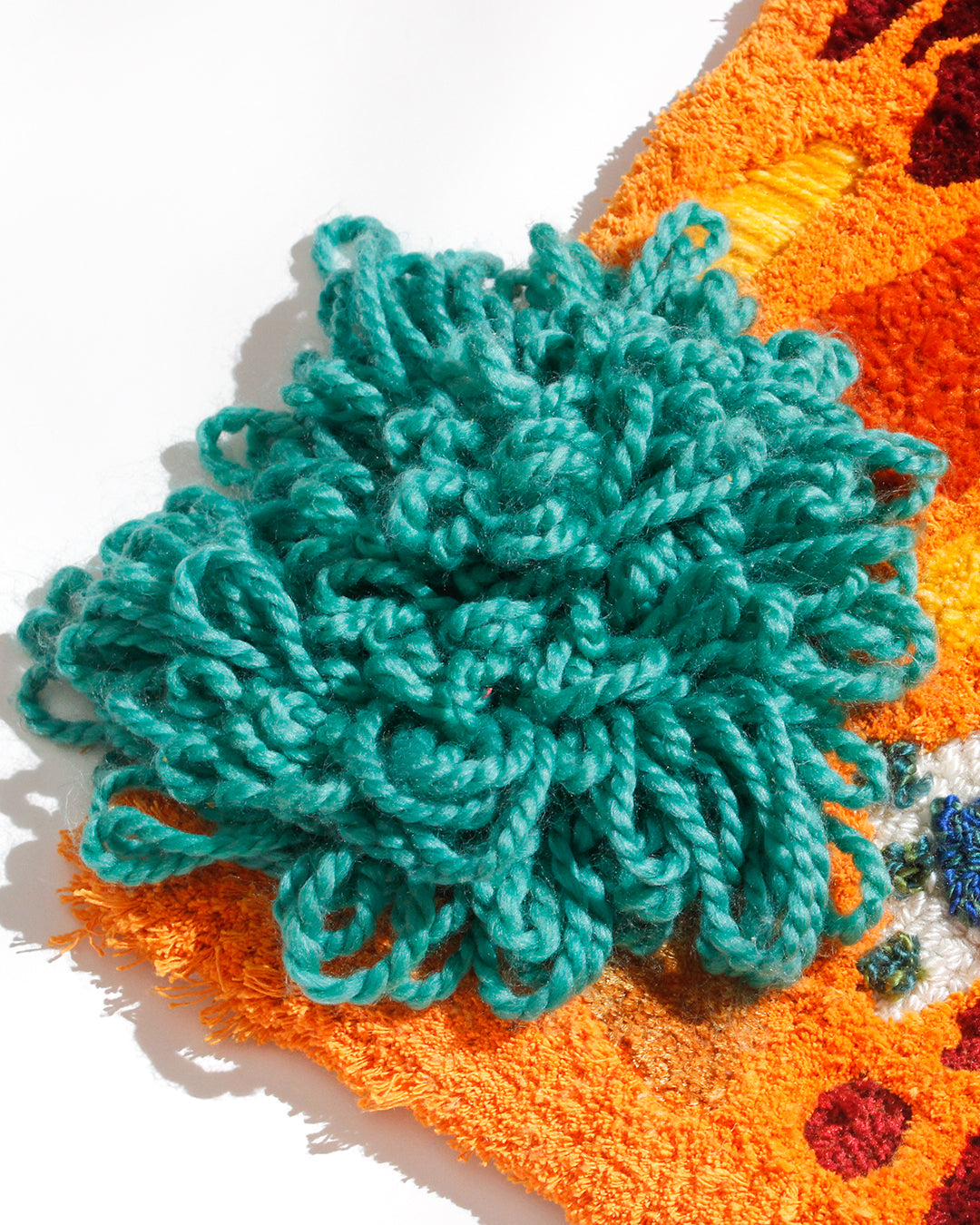 One of a Kind Orange Textile Wall Art