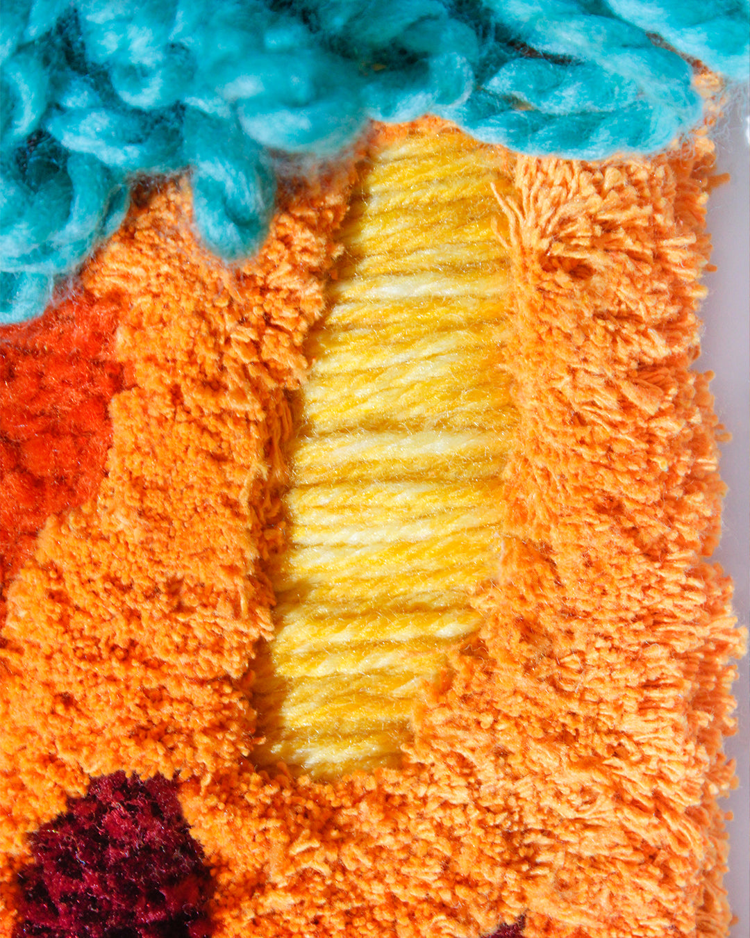 One of a Kind Orange Textile Wall Art