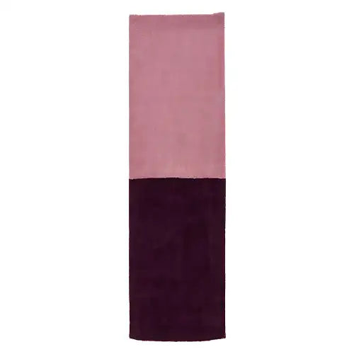 modern pink wool runner rug 12 ft long for hallways, kitchens and more