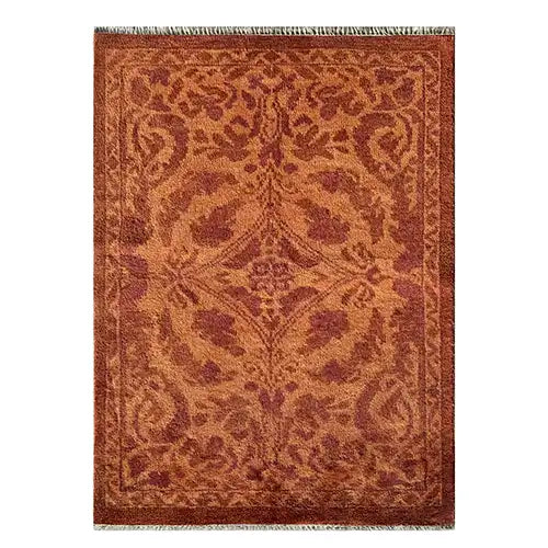 orange and rust hand knotted persian area rug