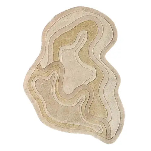 3x4 modern wool rug in organic tan shape
