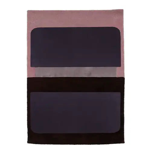 large mauve and purple modern color block hand tufted wool area rug for expansive rooms