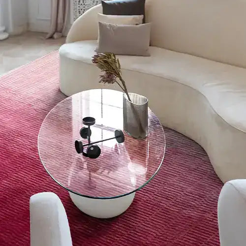 best pink wool area rug in modern gradient for soft plush feel in a contemporary living room
