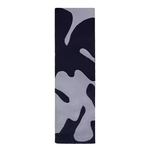 blue and navy modern abstract hand tufted wool runner rug for hallways kitchens and more
