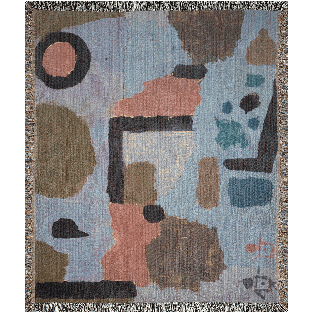 Paul Klee Blue Woven Throw Blanket, Cotton Abstract Blanket For Couch, Bed, Wall