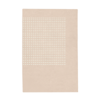 Beige rug with a subtle pattern on a white background
