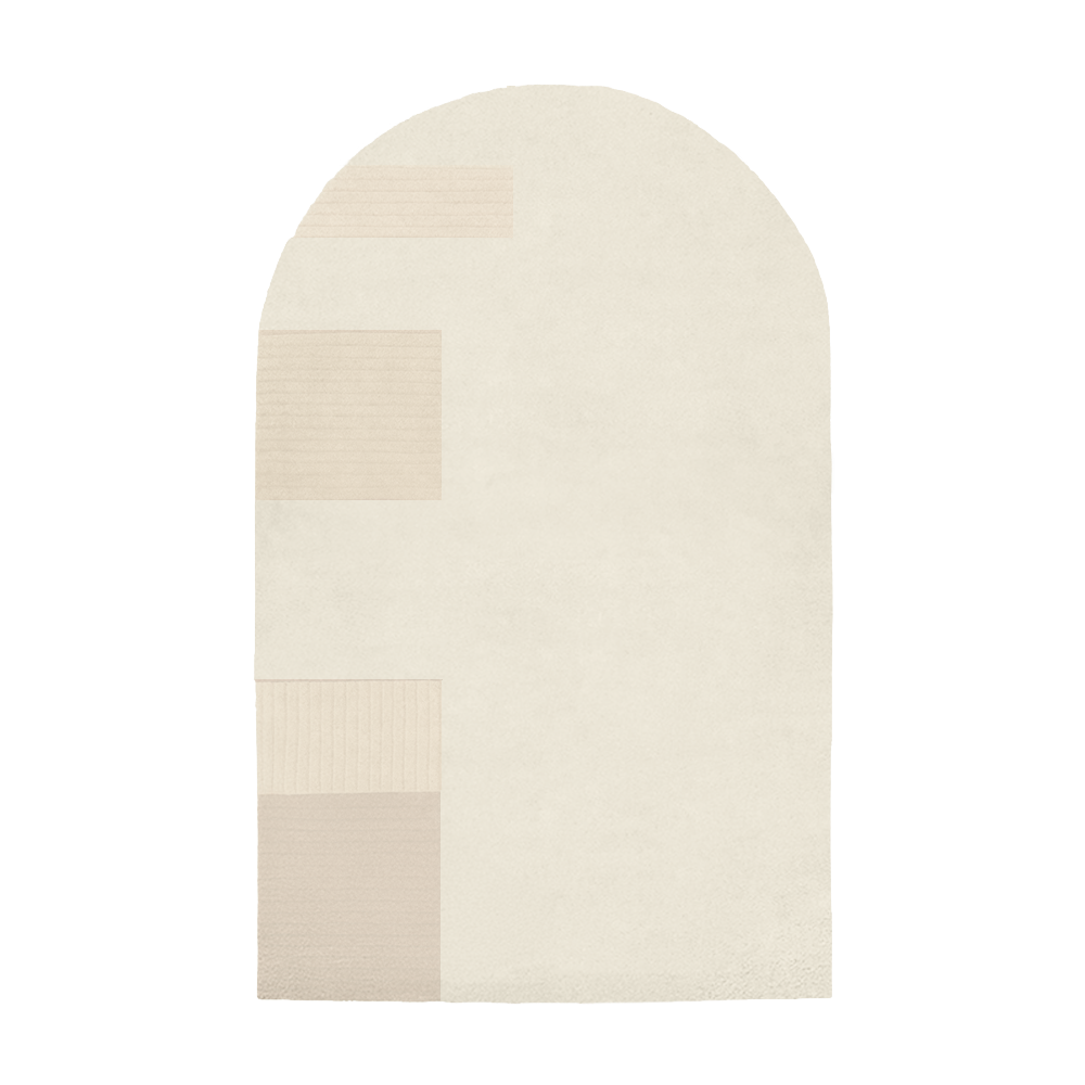 Customizable Sunset Mosaic Arch Tufted Wool Rug