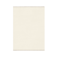 Beige rug with a subtle pattern on a white background