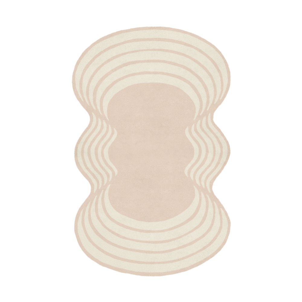 Wavy patterned rug on a white background