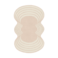 Wavy patterned rug on a white background