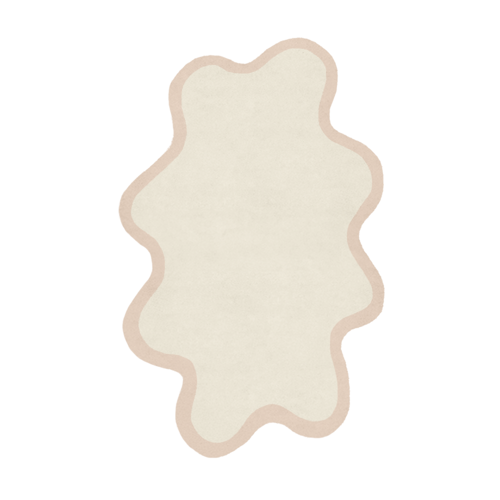 Wavy beige rug on a white background