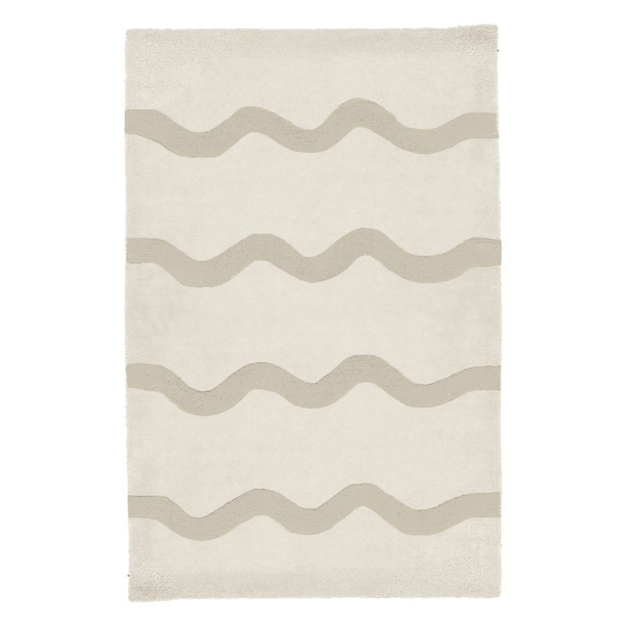 Customizable Squiggle Striped Tufted Rug